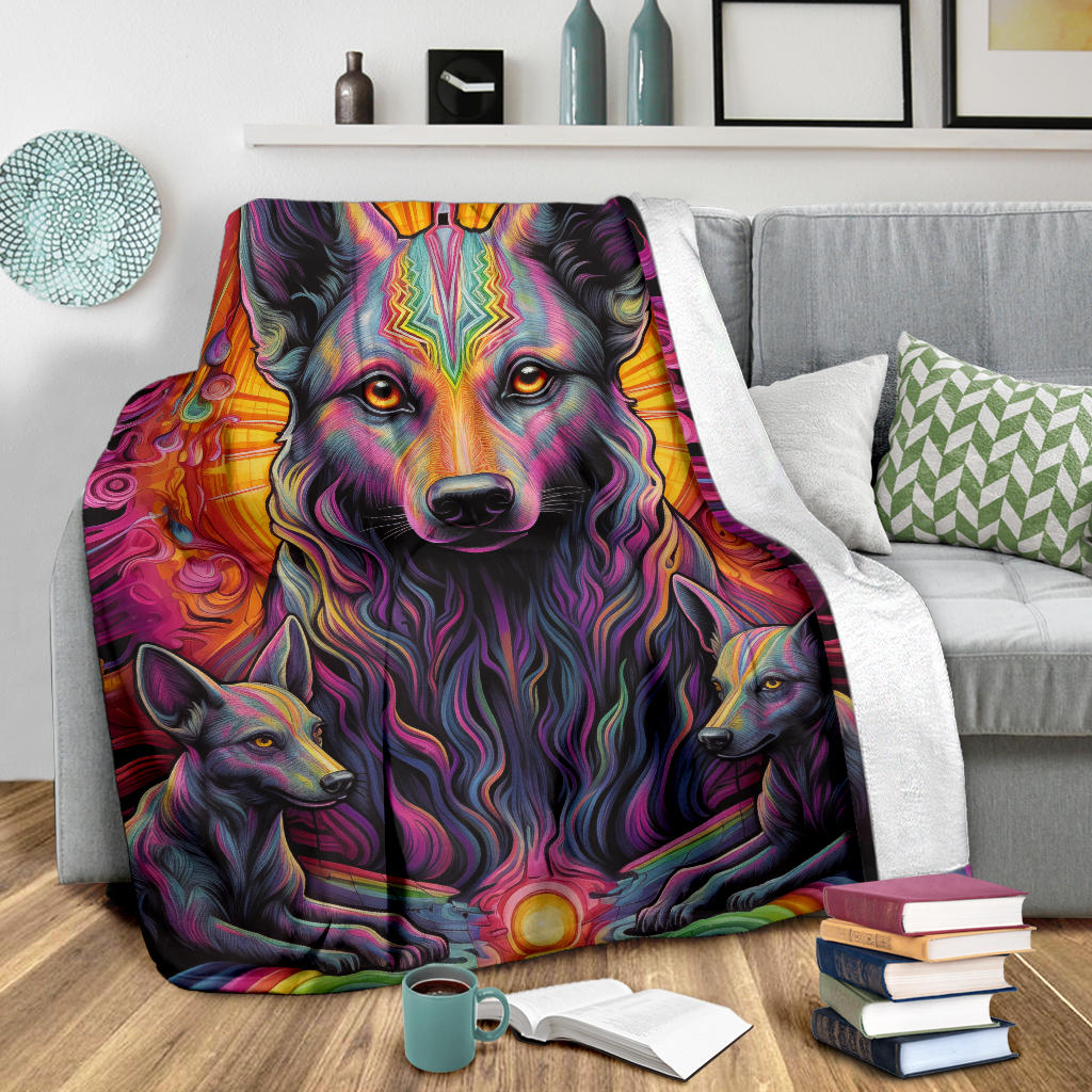 Czechoslovakian Vlcak  Blanket, Trippy Psychedelics Czechoslovakian Vlcak Fleece Blanket, Czechoslovakian Vlcak Throw Blanket, Czechoslovakian Vlcak Gifts