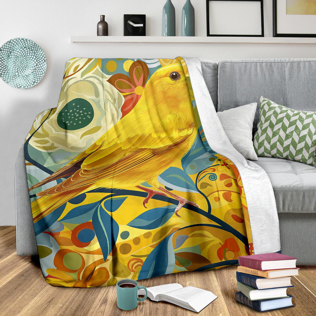 Canary bird Blanket, Trippy Psychedelics Canary bird Fleece Blanket, Canary bird Throw Blanket, Canary bird Gifts