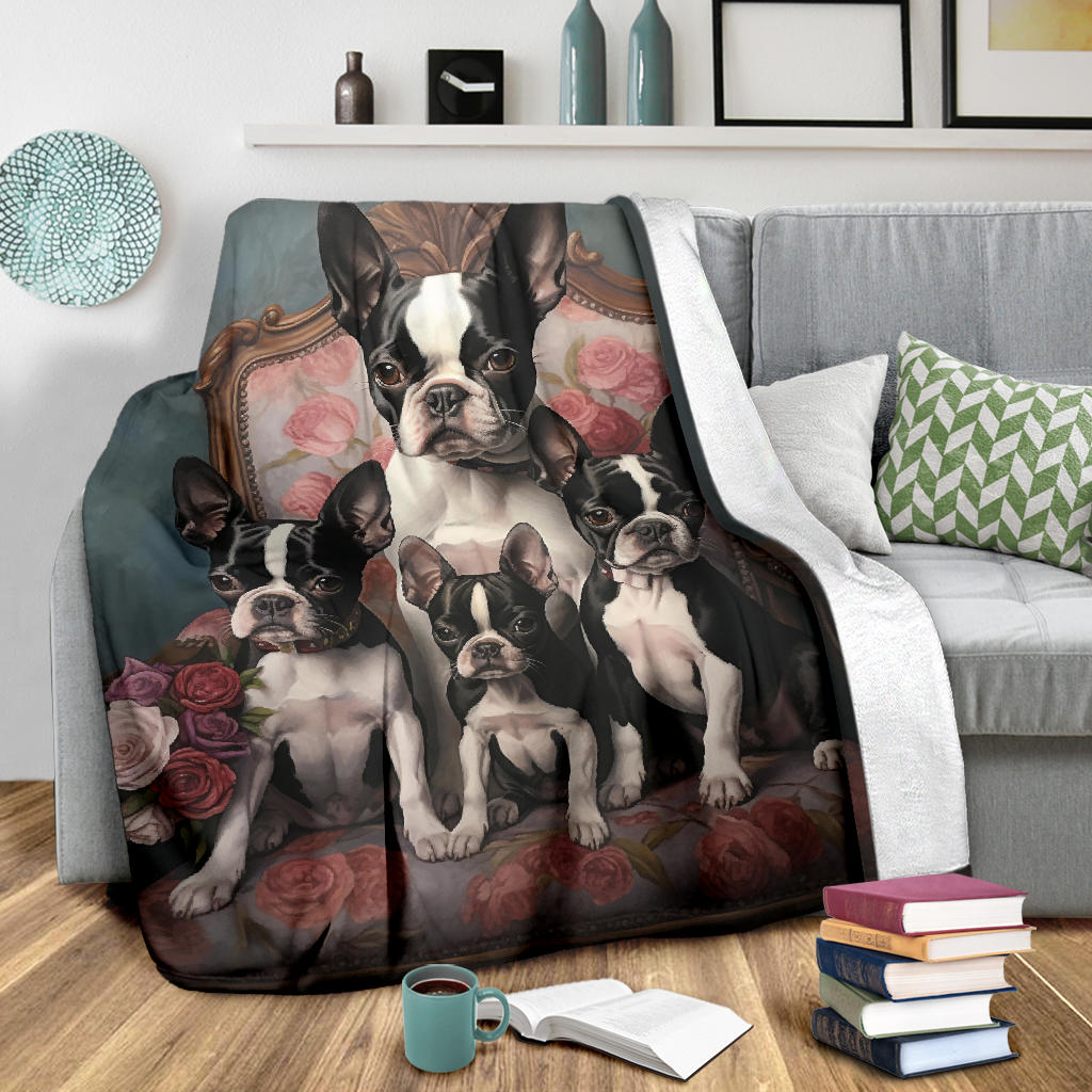 Boston Terrier Family Blanket, Boston Terrier Blanket, Boston Terrier Throw Blanket, Boston Terrier, Boston Terrier Gifts