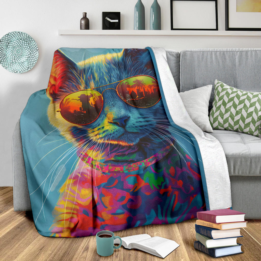 Korat cat Blanket, Trippy Psychedelics Korat cat Fleece Blanket, Korat cat Throw Blanket, Korat cat Gifts