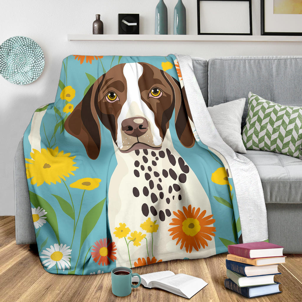 German Shorthaired Pointer Blanket, Trippy Psychedelics German Shorthaired Pointer Fleece Blanket, German Shorthaired Pointer Throw Blanket, German Shorthaired Pointer Gifts