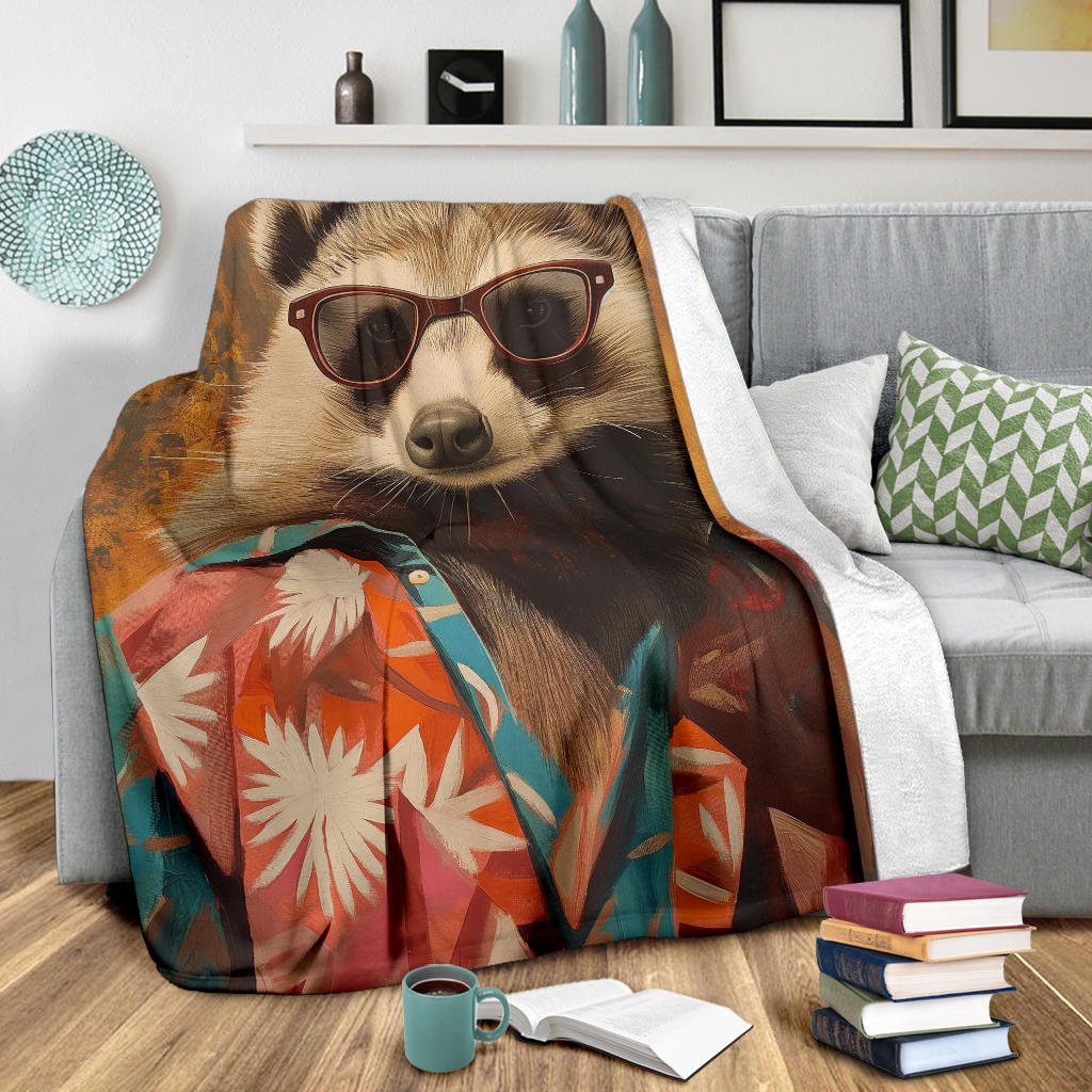 Badger Blanket, Trippy Psychedelics Badger Fleece Blanket, Badger Throw Blanket, Badger Gifts