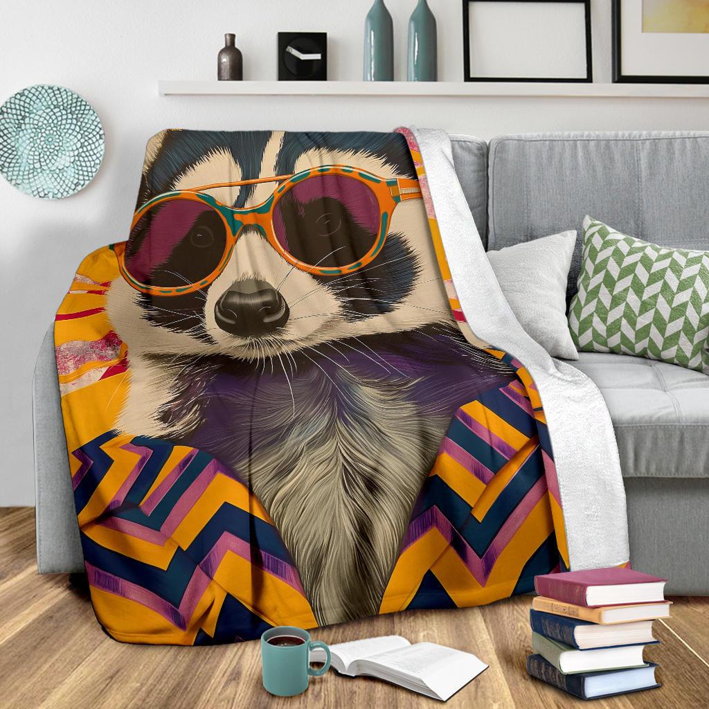 Badger Blanket, Trippy Psychedelics Badger Fleece Blanket, Badger Throw Blanket, Badger Gifts