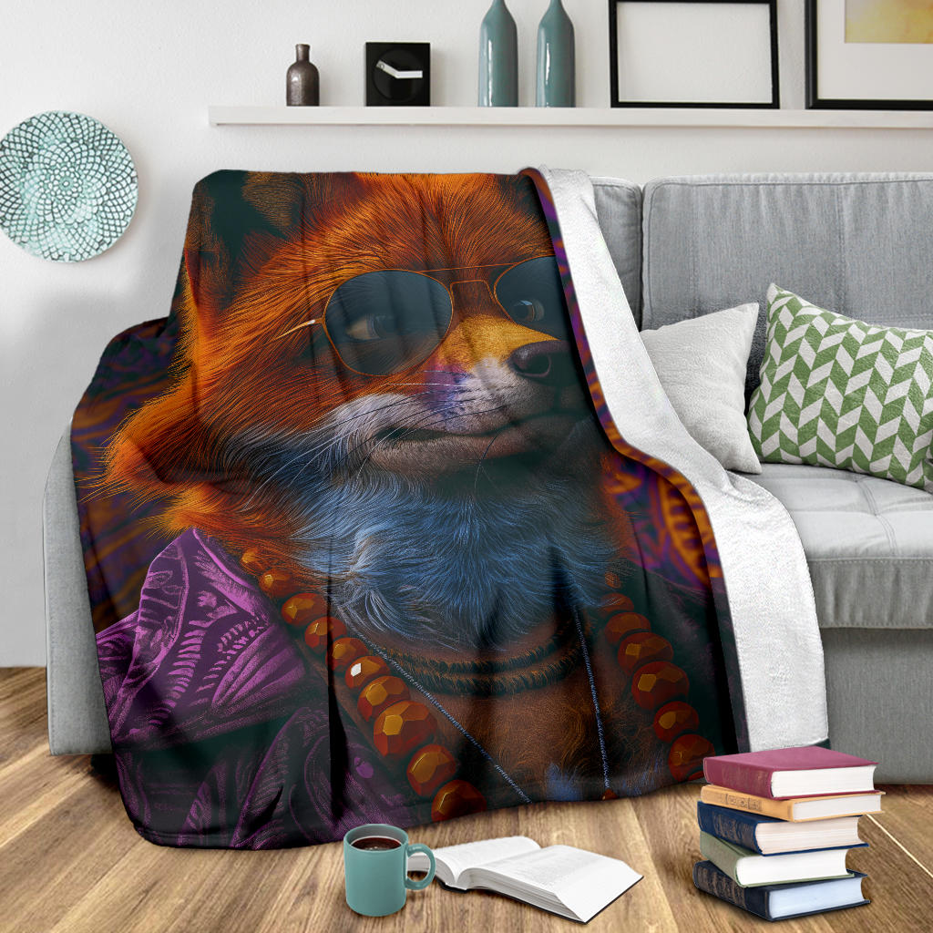 Jackal animal Blanket, Trippy Psychedelics Jackal animal Fleece Blanket, Jackal animal Throw Blanket, Jackal animal Gifts