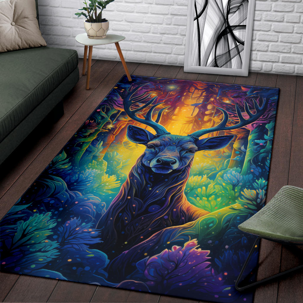 Deer rug, Deer Trippy Rug, Deer Gifts, Deer Decor