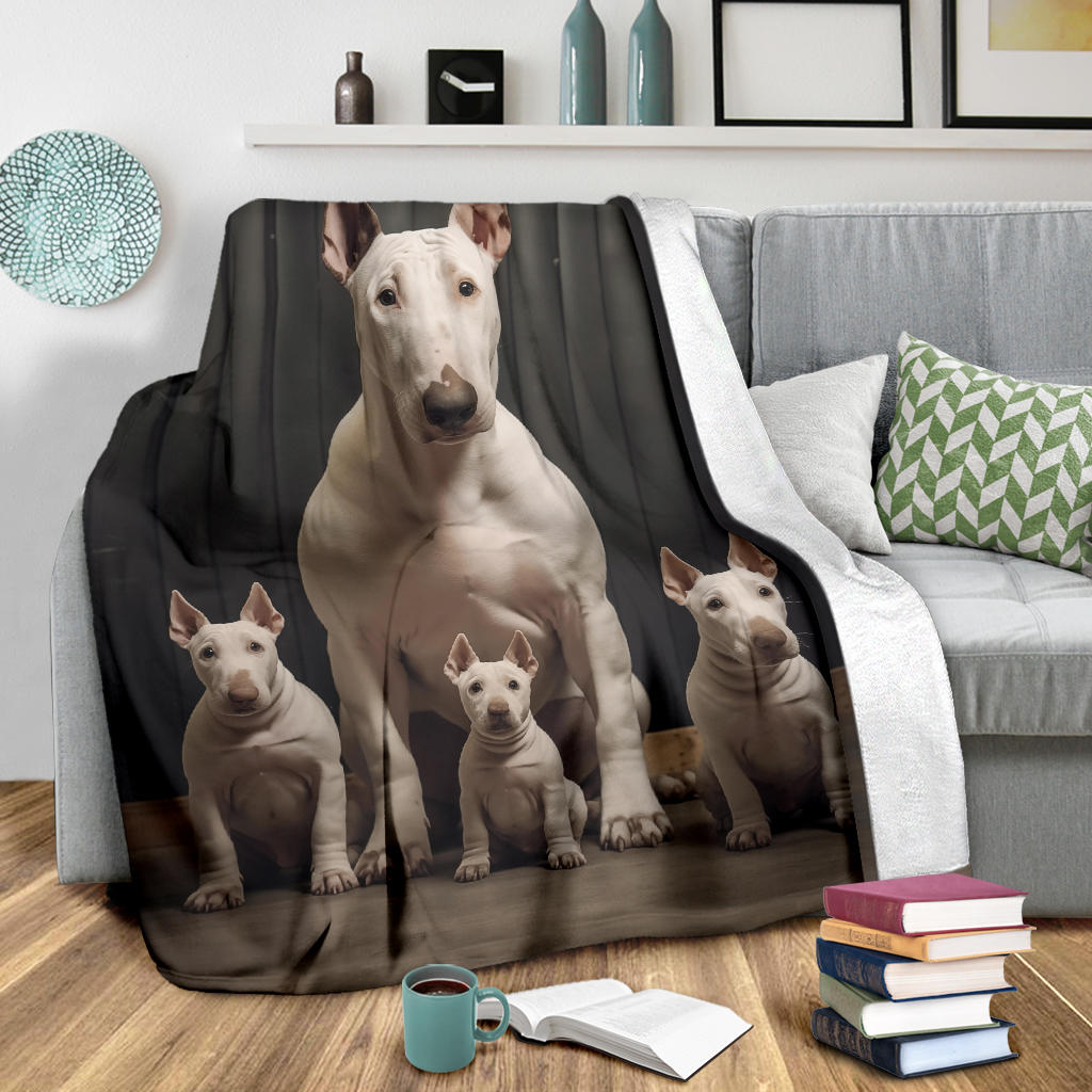 Bull Terrier Family Blanket, Bull Terrier Blanket, Bull Terrier Throw Blanket, Bull Terrier, Bull Terrier Gift