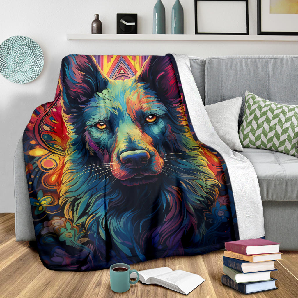 Border Collie Blanket, Border Collie Trippy Psychedelics Blanket, Border Collie Gifts, Border Collie Throw Blanket