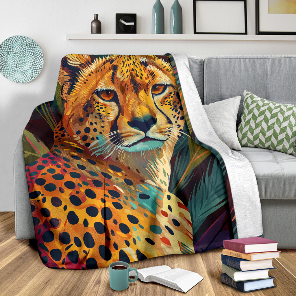 Cheetah Blanket, Trippy Psychedelics Cheetah Fleece Blanket, Cheetah Throw Blanket, Cheetah Gifts