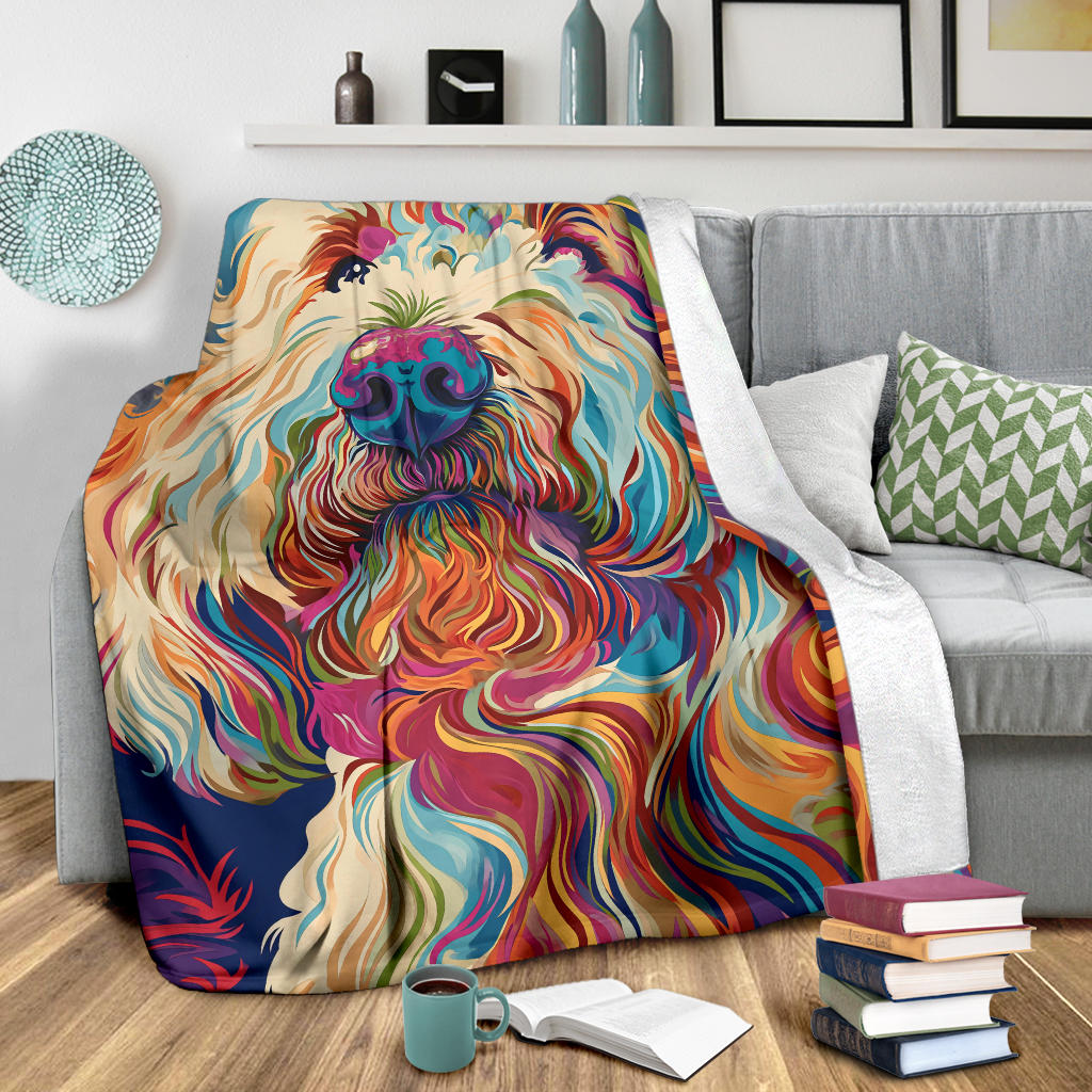 Komondor Dog Blanket, Trippy Psychedelics Komondor Dog Fleece Blanket, Komondor Dog Throw Blanket, Komondor Dog Gifts