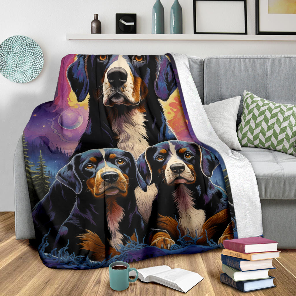 Entlebucher Mountain Blanket, Trippy Psychedelics Entlebucher Mountain Fleece Blanket, Entlebucher Mountain Throw Blanket, Entlebucher Mountain Gifts