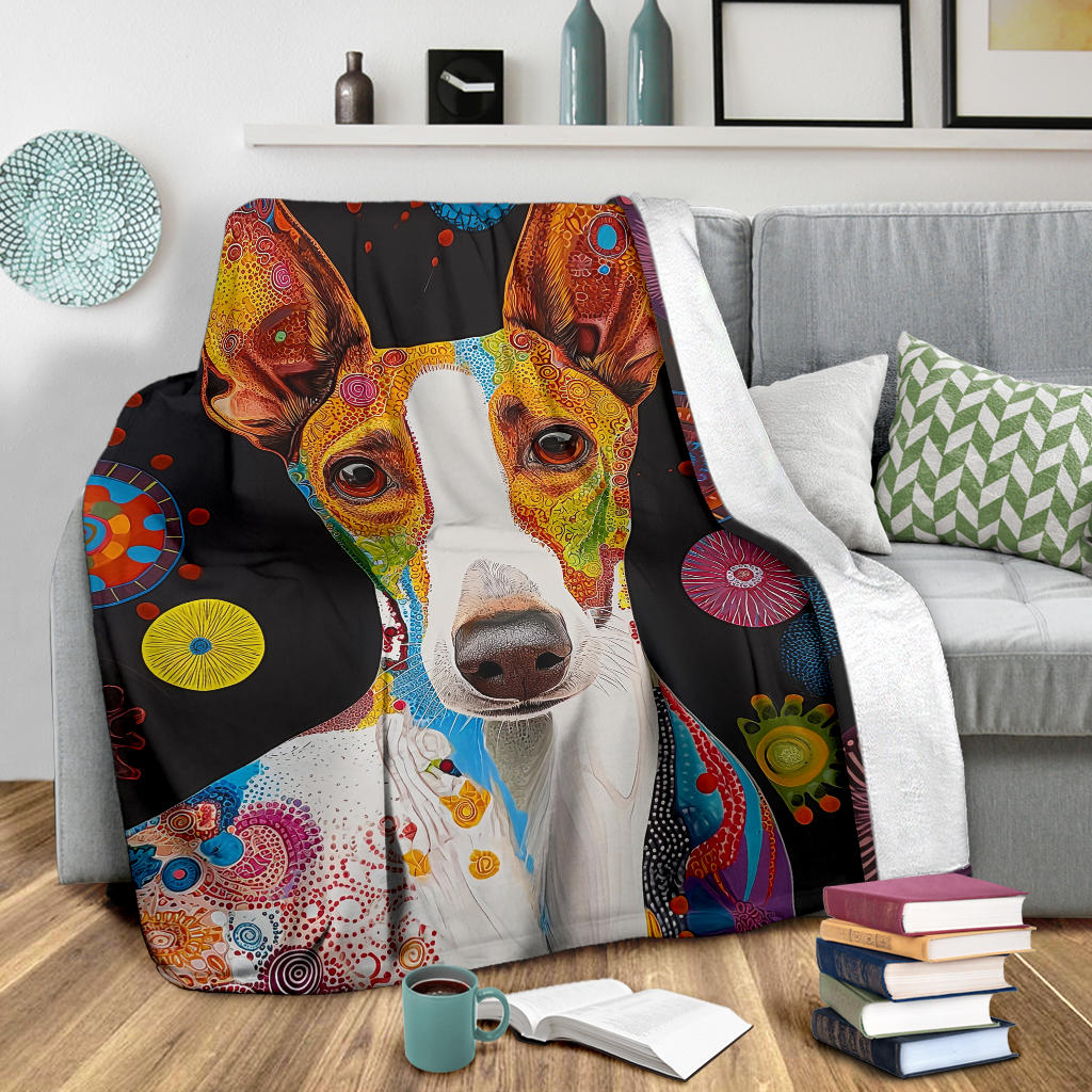 Ibizan Hound Blanket, Trippy Psychedelics Ibizan Hound Fleece Blanket, Ibizan Hound Throw Blanket, Ibizan Hound Gifts