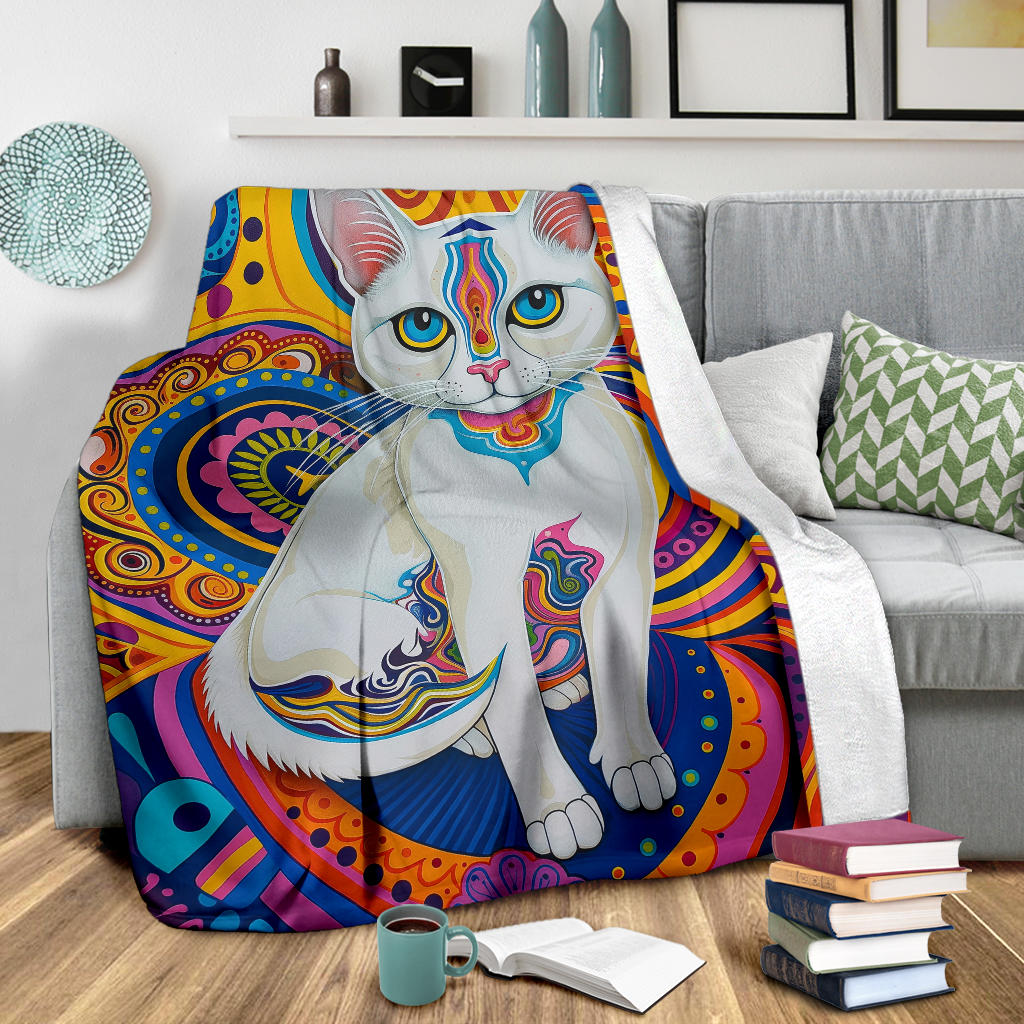 Burmilla cat Blanket, Trippy Psychedelics Burmilla cat Fleece Blanket, Burmilla cat Throw Blanket, Burmilla cat Gifts