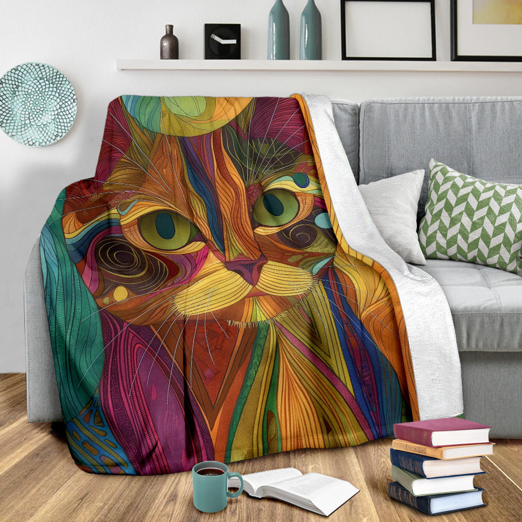 American Wirehair cat Blanket, Trippy Psychedelics American Wirehair cat Fleece Blanket, American Wirehair cat Throw Blanket, American Wirehair cat Gifts