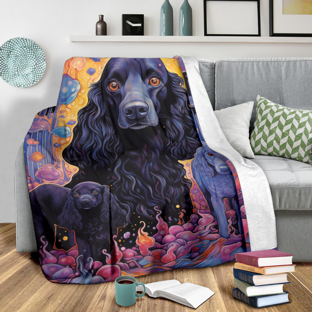 American Water Spaniel Blanket, Trippy Psychedelics American Water Spaniel Fleece Blanket, American Water Spaniel Throw Blanket, American Water Spaniel Gifts