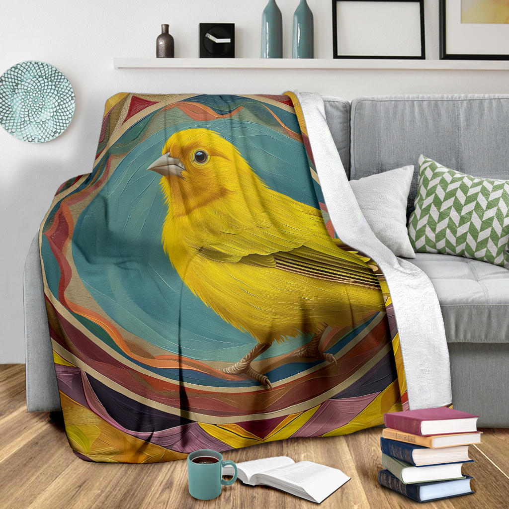 Canary bird Blanket, Trippy Psychedelics Canary bird Fleece Blanket, Canary bird Throw Blanket, Canary bird Gifts