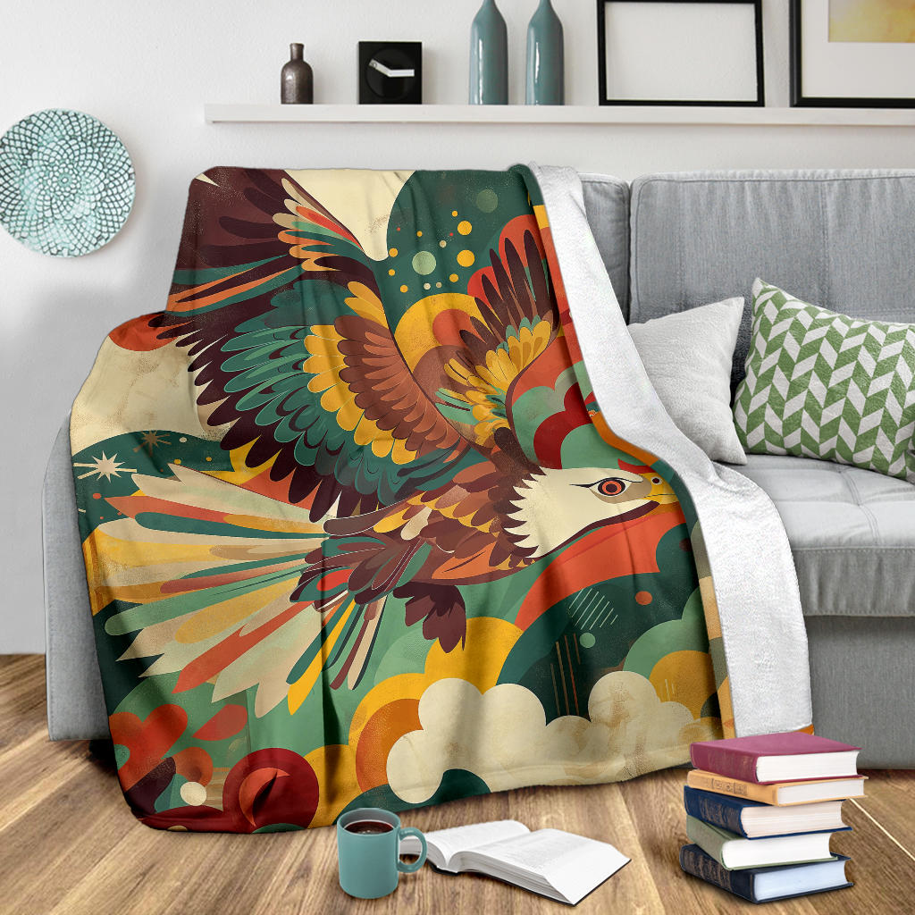 Eagle Blanket, Trippy Psychedelics Eagle Fleece Blanket, Eagle Throw Blanket, Eagle Gifts