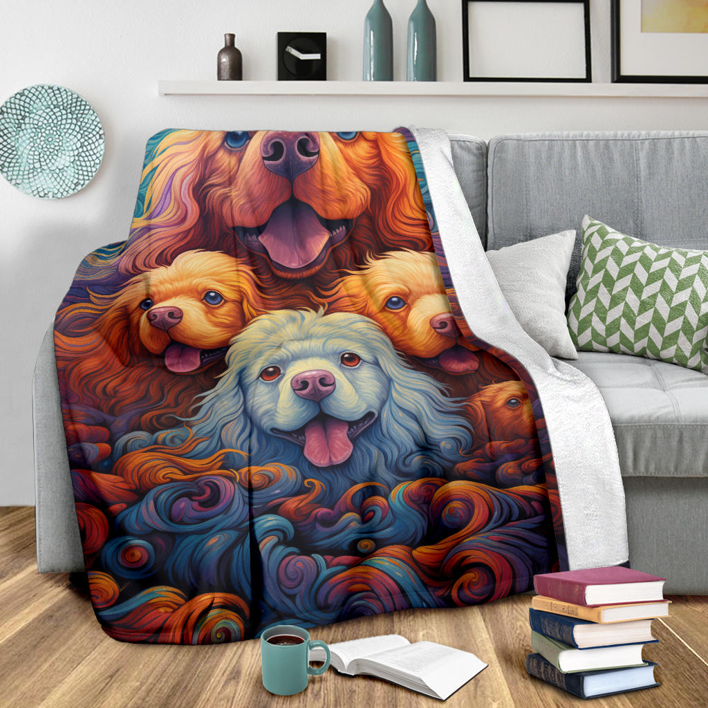 Bolognese Blanket, Trippy Psychedelics Bolognese Fleece Blanket, Bolognese Throw Blanket, Bolognese Gifts