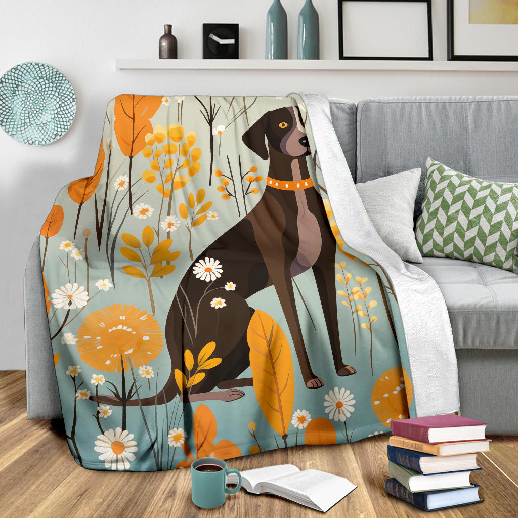 German Shorthaired Pointer Blanket, Trippy Psychedelics German Shorthaired Pointer Fleece Blanket, German Shorthaired Pointer Throw Blanket, German Shorthaired Pointer Gifts