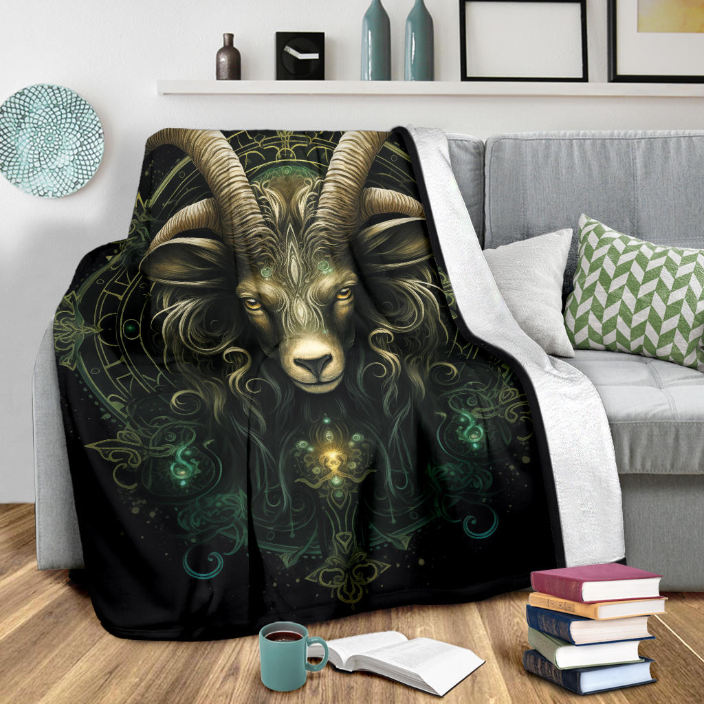 Capricornus Goat Zodiac Sign Blanket, Capricornus Goat Zodiac Gifts, Capricornus Goat Throw Blanket, Capricornus Goat Fleece Blanket