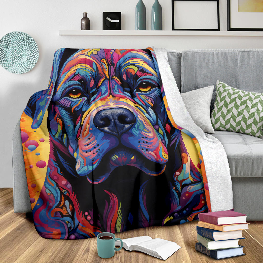 Cane Corso Blanket, Trippy Psychedelics Cane Corso Fleece Blanket, Cane Corso Throw Blanket, Cane Corso Gifts