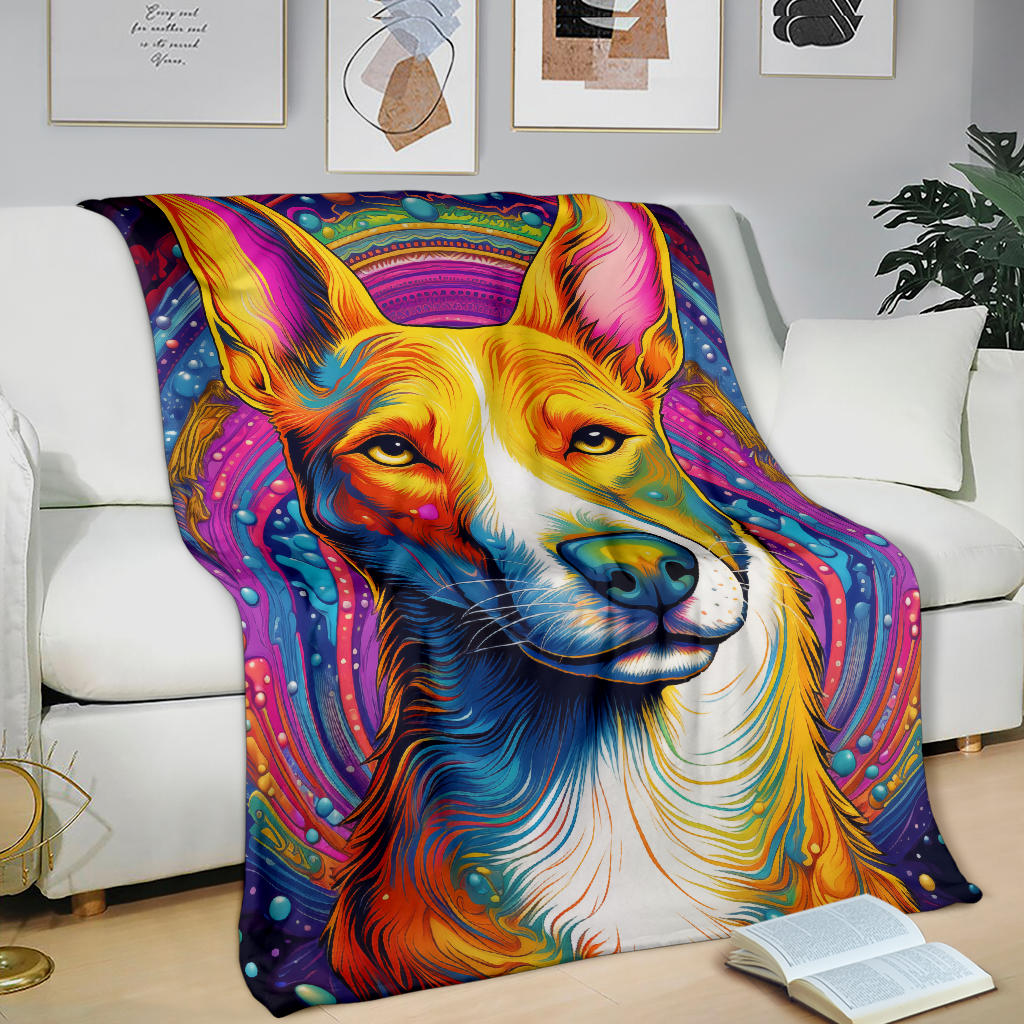 Basenji Blanket, Trippy Psychedelics Basenji Fleece Blanket, Basenji Throw Blanket, Basenji Gifts