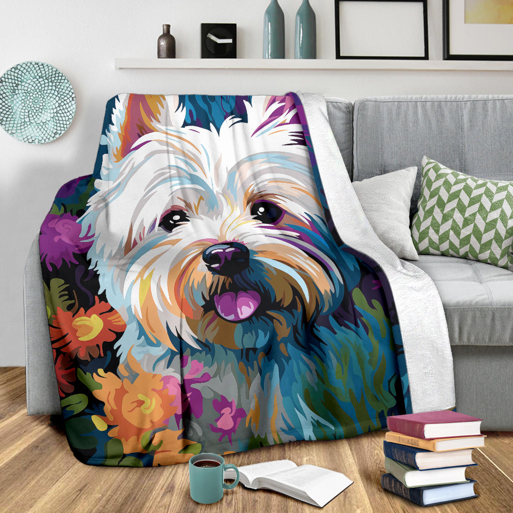 West Highland White Terrier Blanket, Trippy Psychedelics West Highland White Terrier Fleece Blanket, West Highland White Terrier Throw Blanket, West Highland White Terrier Gifts