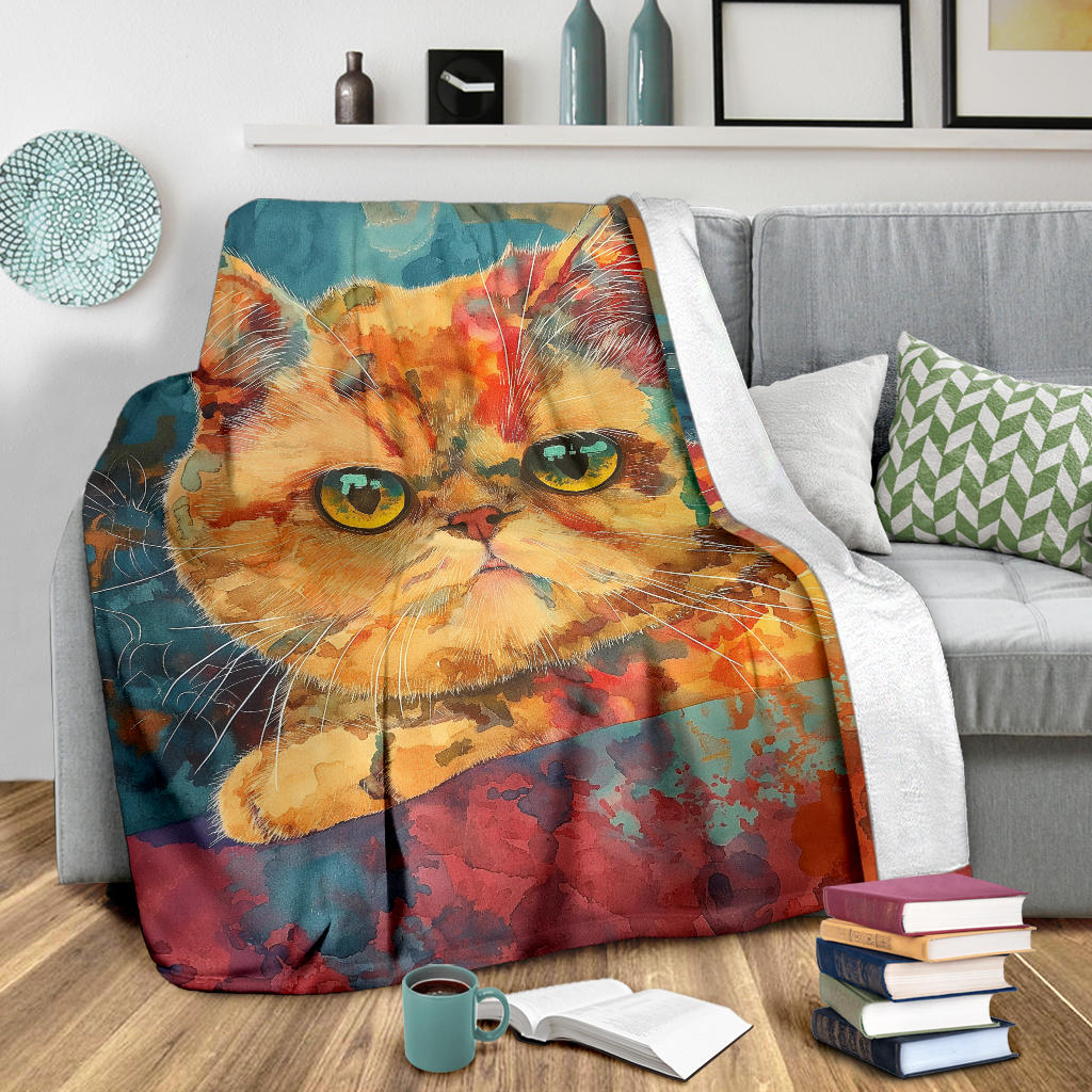 Exotic Shorthair cat Blanket, Trippy Psychedelics Exotic Shorthair cat Fleece Blanket, Exotic Shorthair cat Throw Blanket, Exotic Shorthair cat Gifts