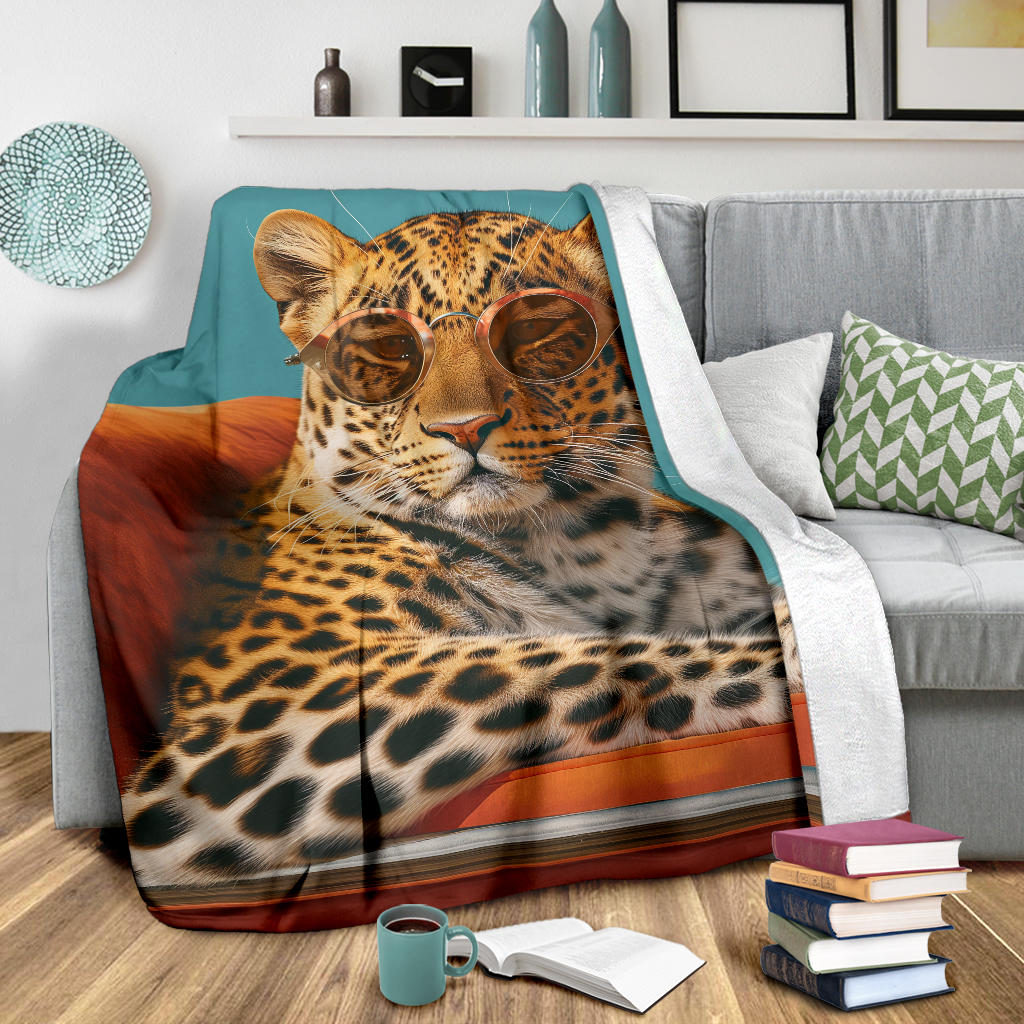 Leopard animal Blanket, Trippy Psychedelics Leopard animal Fleece Blanket,Leopard animal Throw Blanket, Leopard animal Gifts