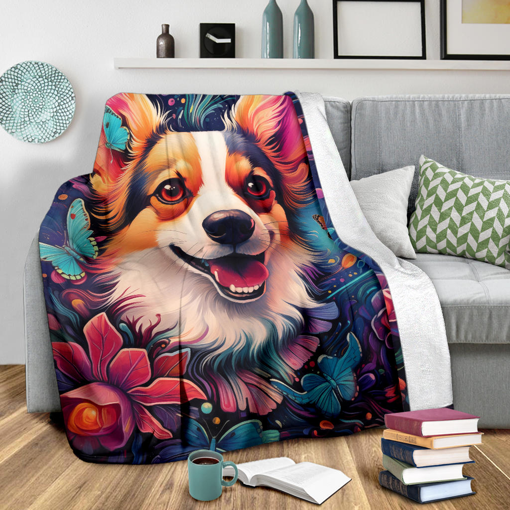 Pembroke Welsh Corgi Blanket, Trippy Psychedelics Pembroke Welsh Corgi Fleece Blanket, Pembroke Welsh Corgi Throw Blanket, Pembroke Welsh Corgi Gifts