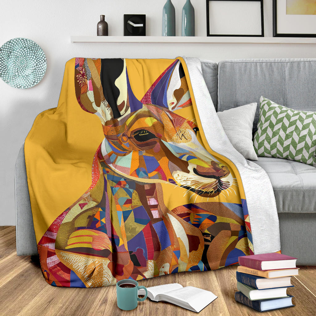 Kangaroo Blanket, Trippy Psychedelics Kangaroo Fleece Blanket, Kangaroo Throw Blanket, Kangaroo Gifts