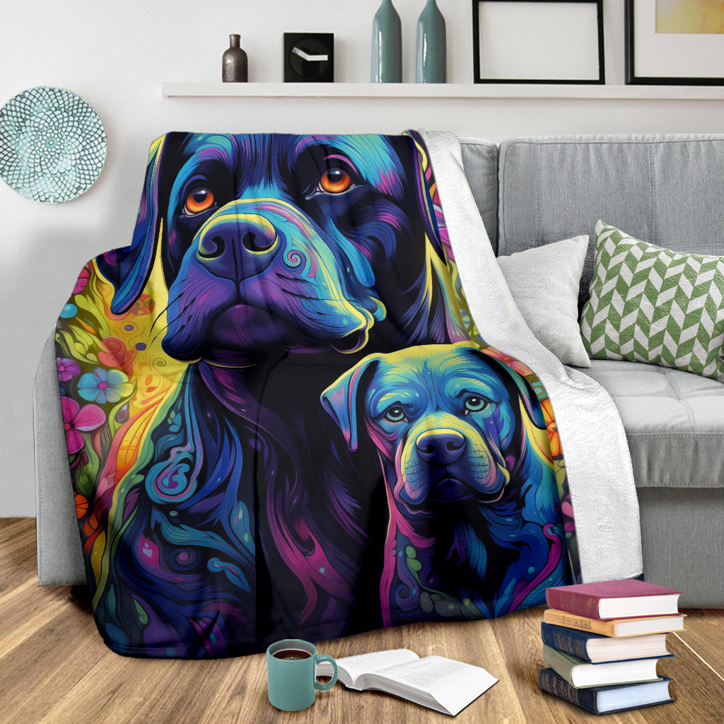 Cane Corso Blanket, Trippy Psychedelics Cane Corso Fleece Blanket, Cane Corso Throw Blanket, Cane Corso Gifts