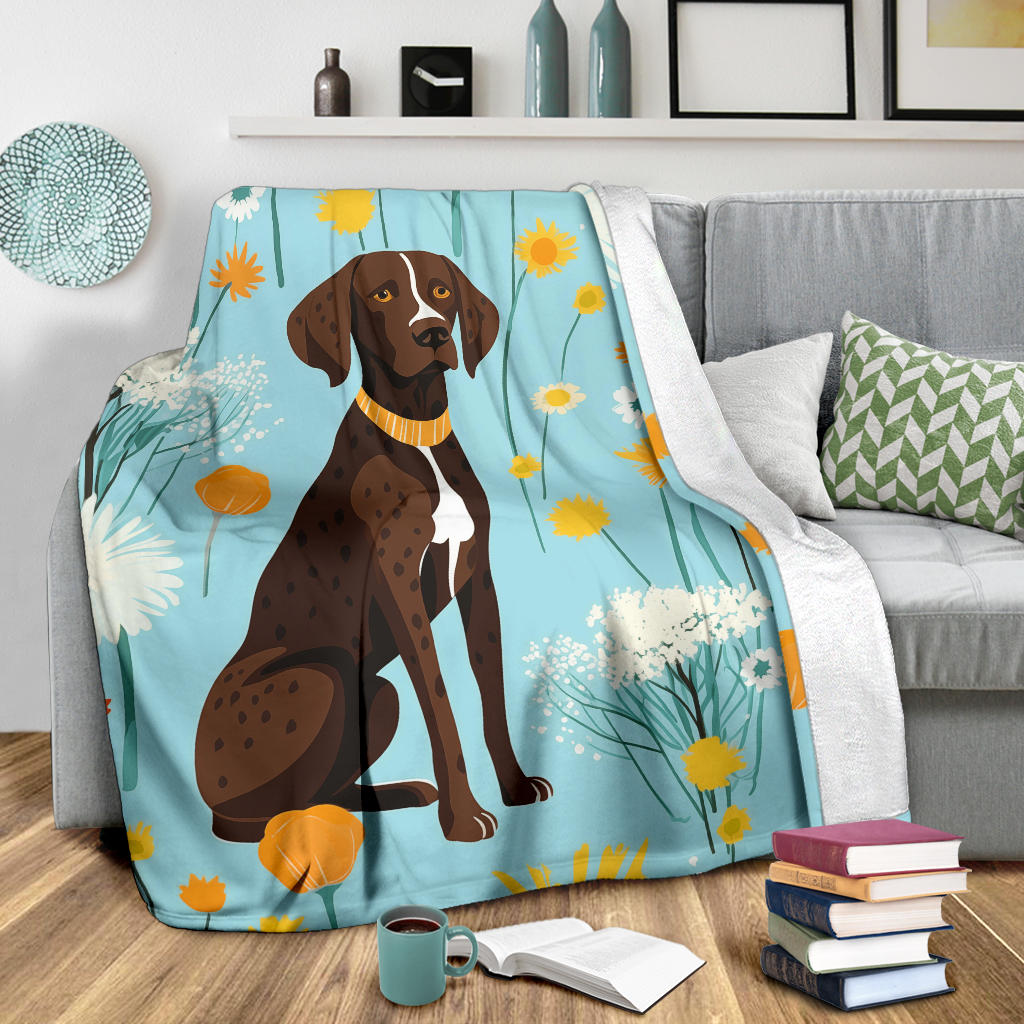 German Shorthaired Pointer Blanket, Trippy Psychedelics German Shorthaired Pointer Fleece Blanket, German Shorthaired Pointer Throw Blanket, German Shorthaired Pointer Gifts