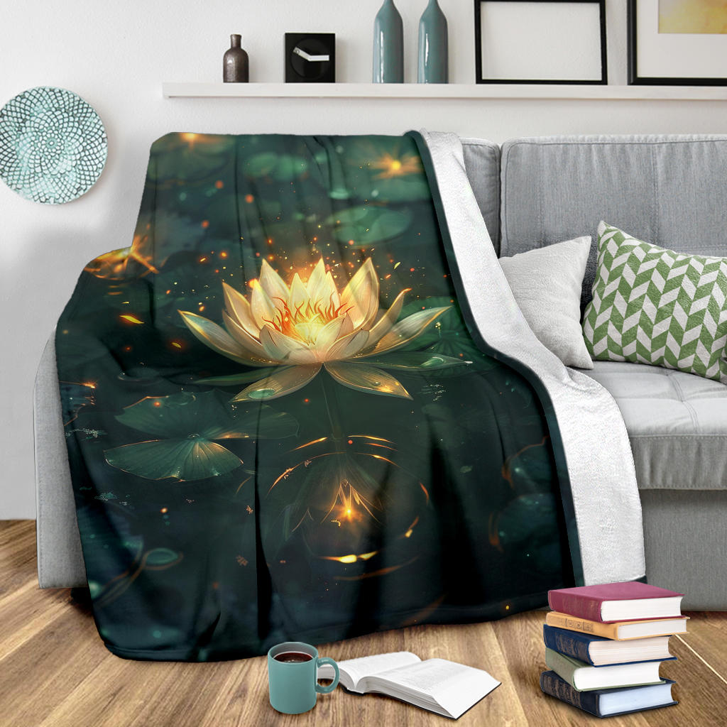 Luminous Lotus Blanket, Luminous Lotus Estetic Blanket, Luminous Lotus Blanket Gift, Blanket