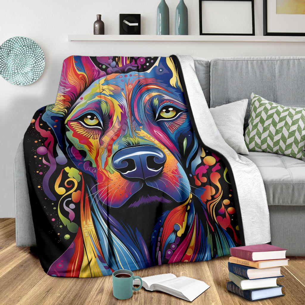 Trippy Psychedelics Doberman Pinscher Blanket, Doberman Pinscher Throw Blanket, Doberman Pinscher Fleece Blanket, Doberman Pinscher Gifts