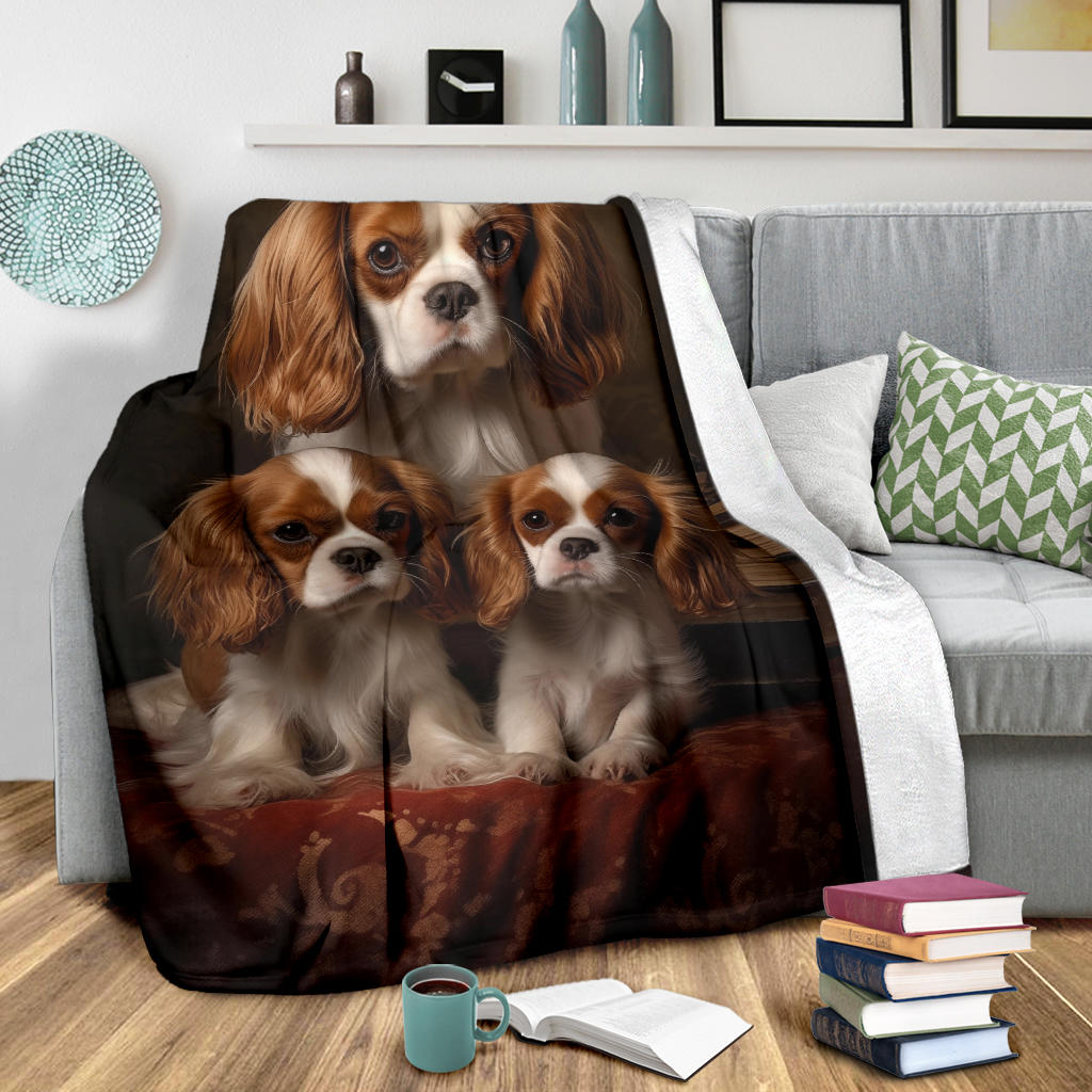 Cavalier King Charles Spaniel Family Blanket, Cavalier King Charles Spaniel Blanket, Cavalier King Charles Spaniel Throw Blanket, Cavalier King Charles Spaniel