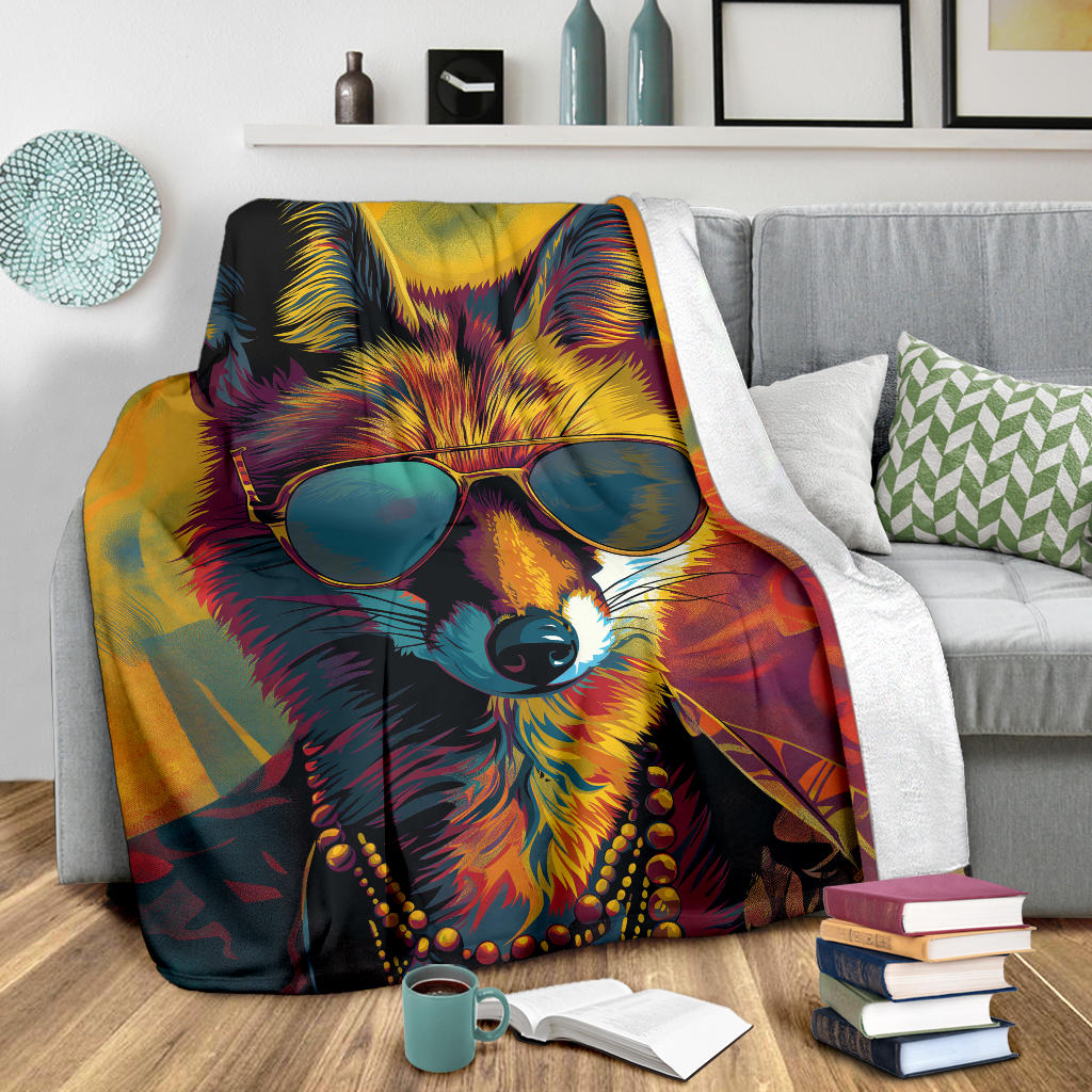 Jackal animal Blanket, Trippy Psychedelics Jackal animal Fleece Blanket, Jackal animal Throw Blanket, Jackal animal Gifts