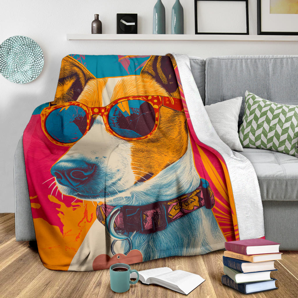 Japanese Terrier Blanket, Trippy Psychedelics Japanese Terrier Fleece Blanket, Japanese Terrier Throw Blanket, Japanese Terrier Gifts