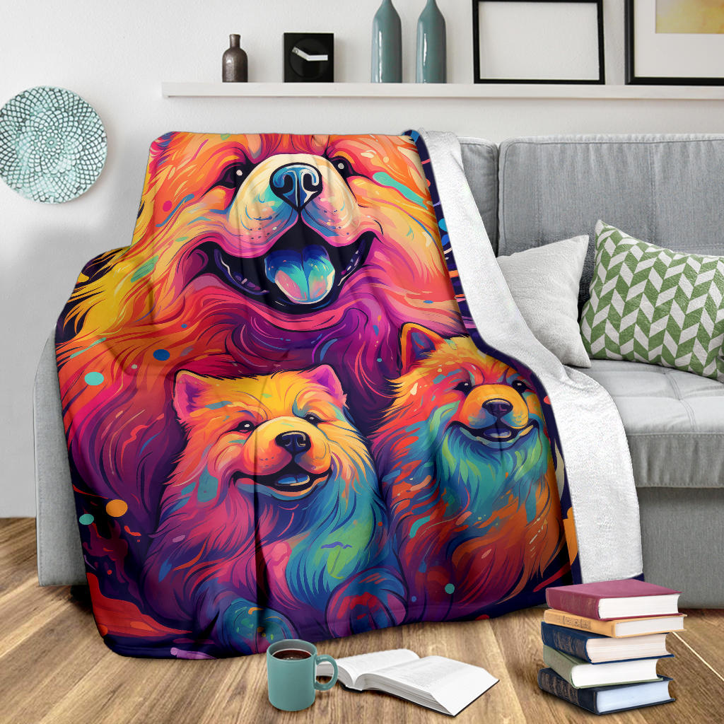 Chow Chow Blanket, Trippy Psychedelics Chow Chow Fleece Blanket, Chow Chow Throw Blanket, Chow Chow Gifts