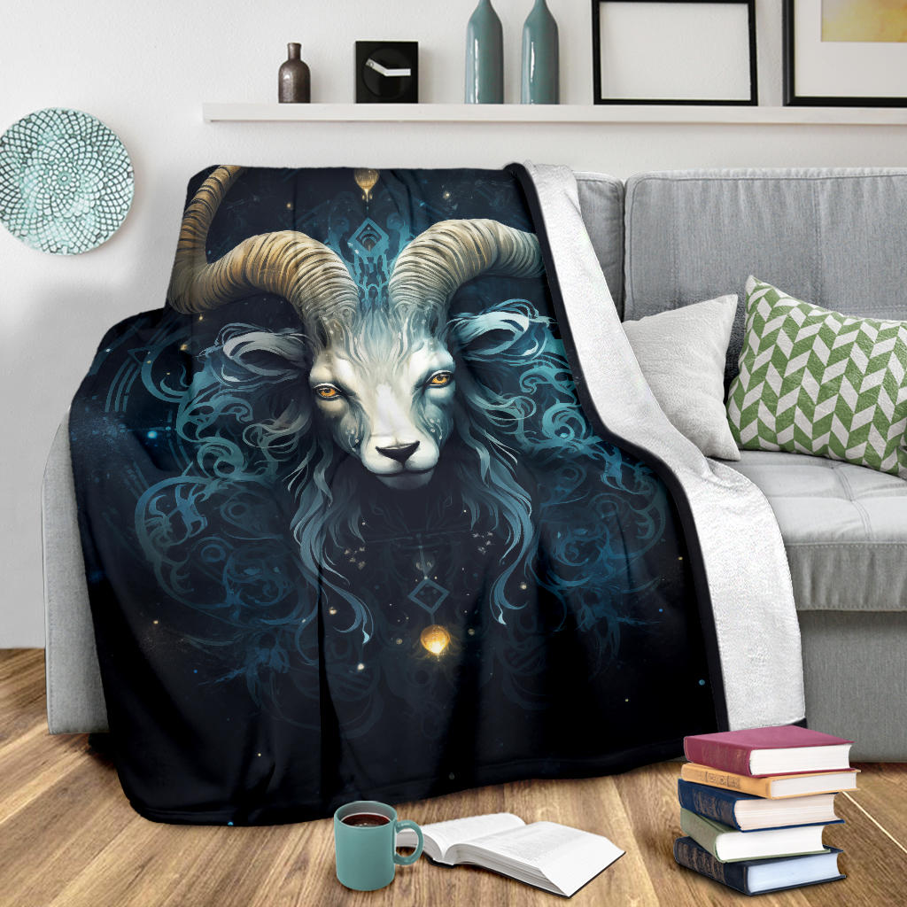 Capricornus Goat Zodiac Sign Blanket, Capricornus Goat Zodiac Gifts, Capricornus Goat Throw Blanket, Capricornus Goat Fleece Blanket