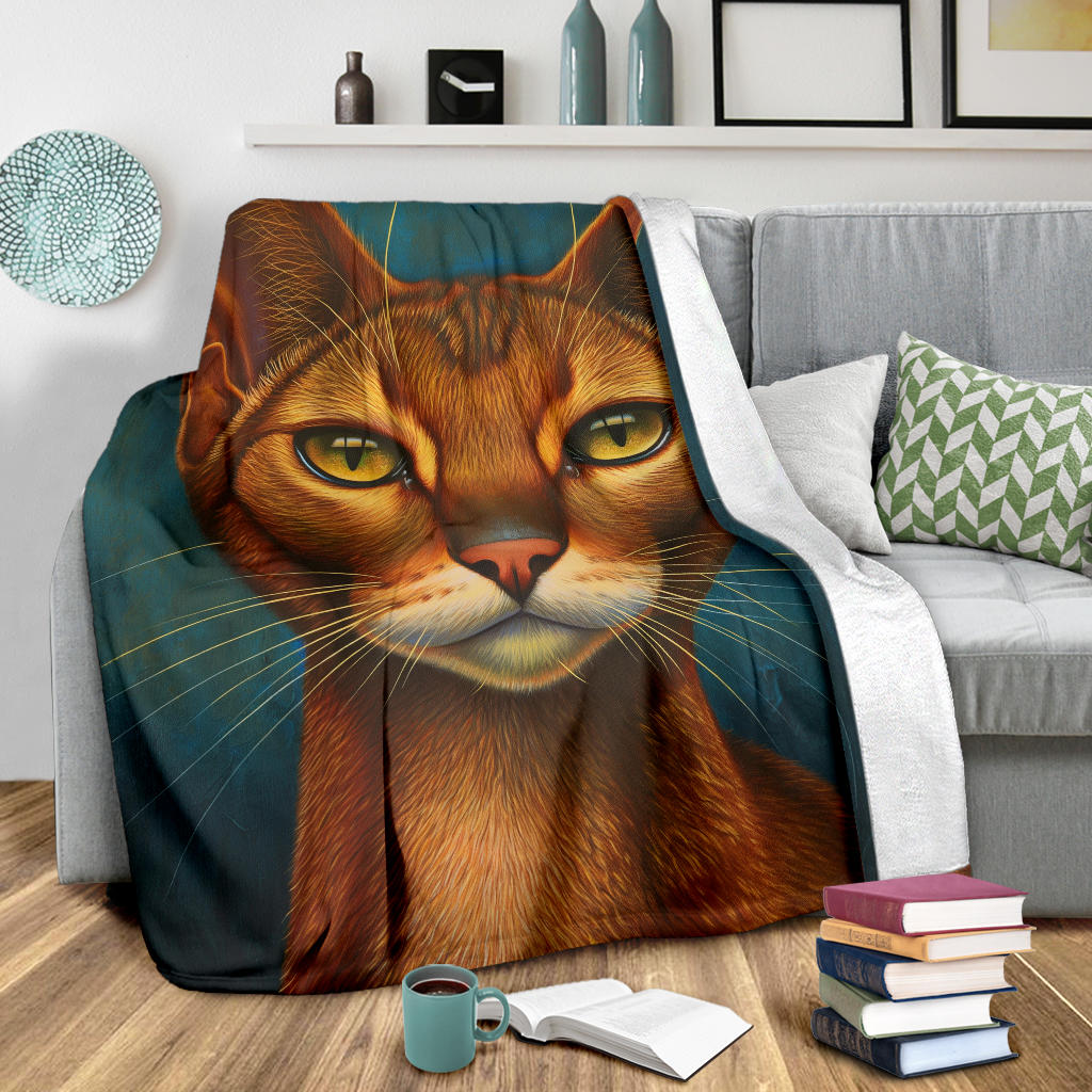 Abyssinian cat Blanket, Trippy Psychedelics Abyssinian cat Fleece Blanket, Abyssinian cat Throw Blanket, Abyssinian cat Gifts