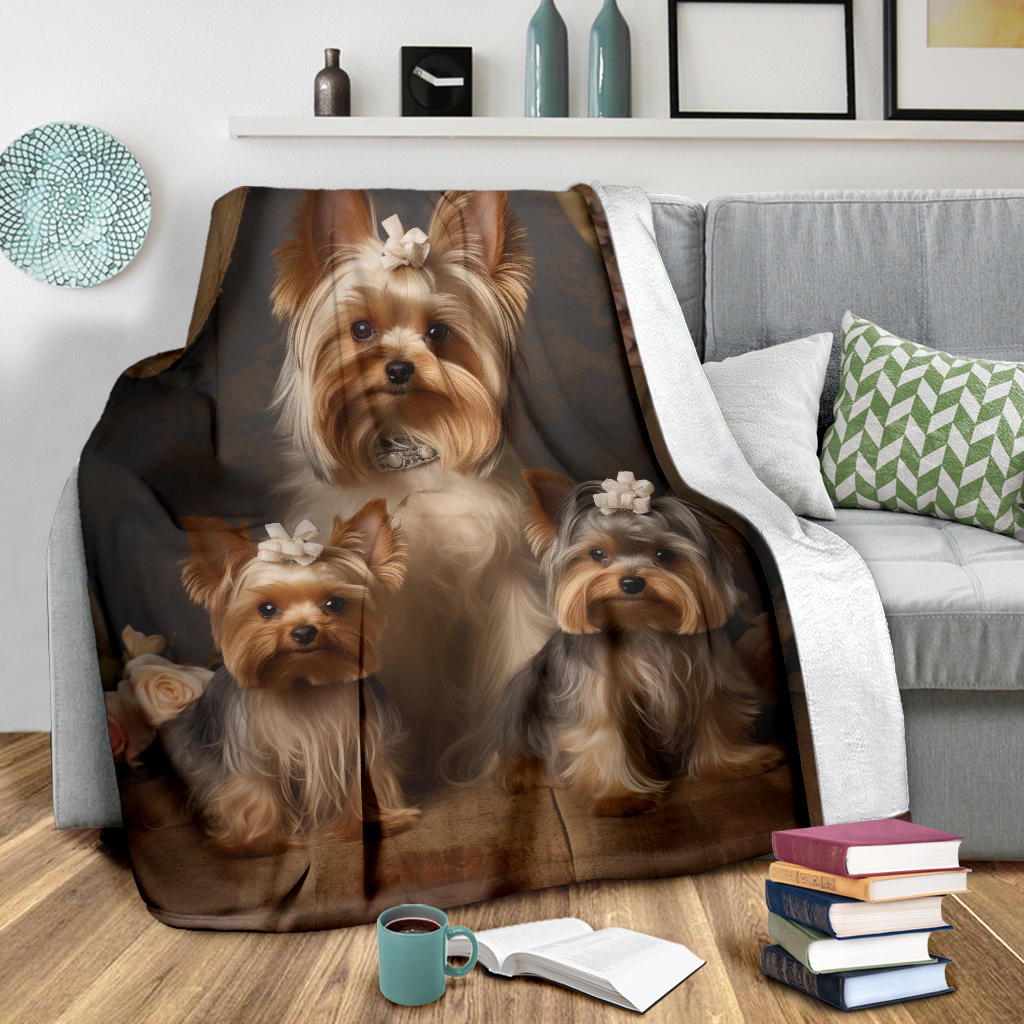 Yorkshire Terrier Family Blanket, Yorkshire Terrier Blanket, Yorkshire Terrier Gifts, Yorkshire Terrier Throw Blanket