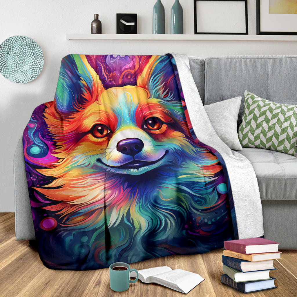 Pembroke Welsh Corgi Blanket, Trippy Psychedelics Pembroke Welsh Corgi Fleece Blanket, Pembroke Welsh Corgi Throw Blanket, Pembroke Welsh Corgi Gifts