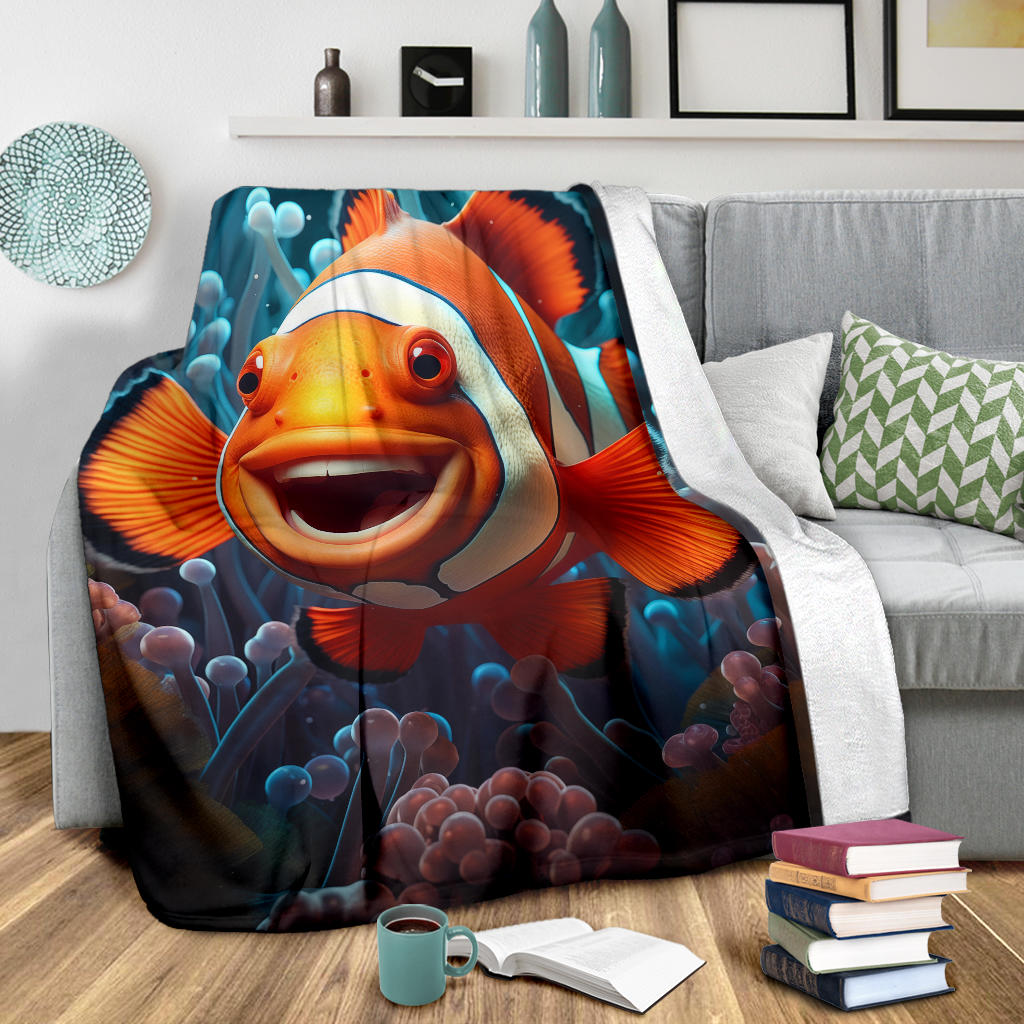 Clownfish Blanket, Clownfish Throw Blanket, Clownfish Gifts