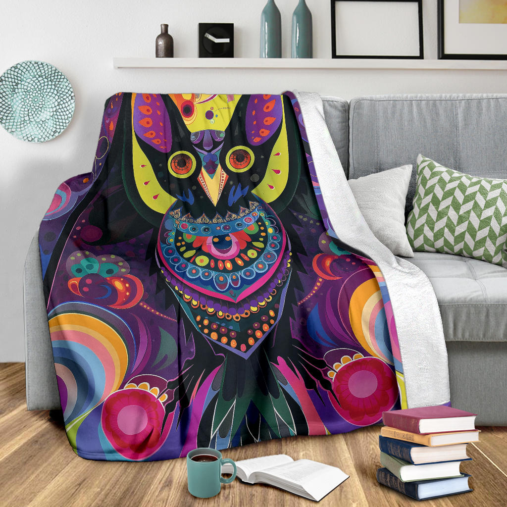 Bat animal Blanket, Trippy Psychedelics Bat animal Fleece Blanket, Bat animal Throw Blanket, Bat animal Gifts