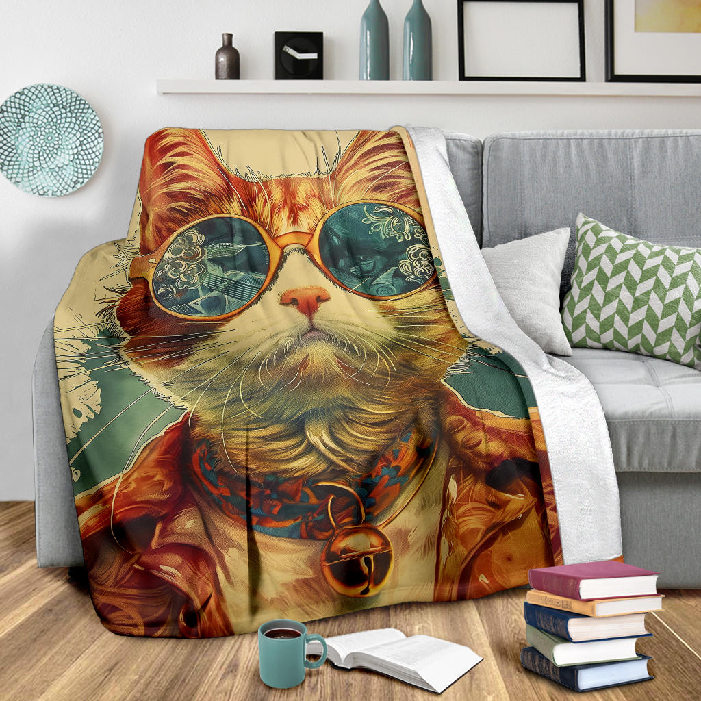 LaPerm cat Blanket, Trippy Psychedelics LaPerm cat Fleece Blanket, LaPerm cat Throw Blanket, LaPerm cat Gifts