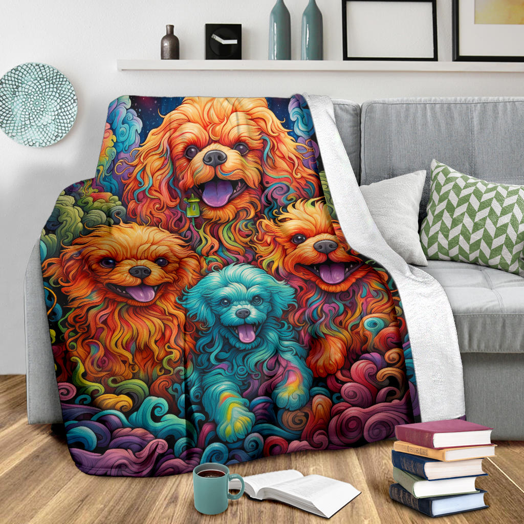 Bolognese Blanket, Trippy Psychedelics Bolognese Fleece Blanket, Bolognese Throw Blanket, Bolognese Gifts