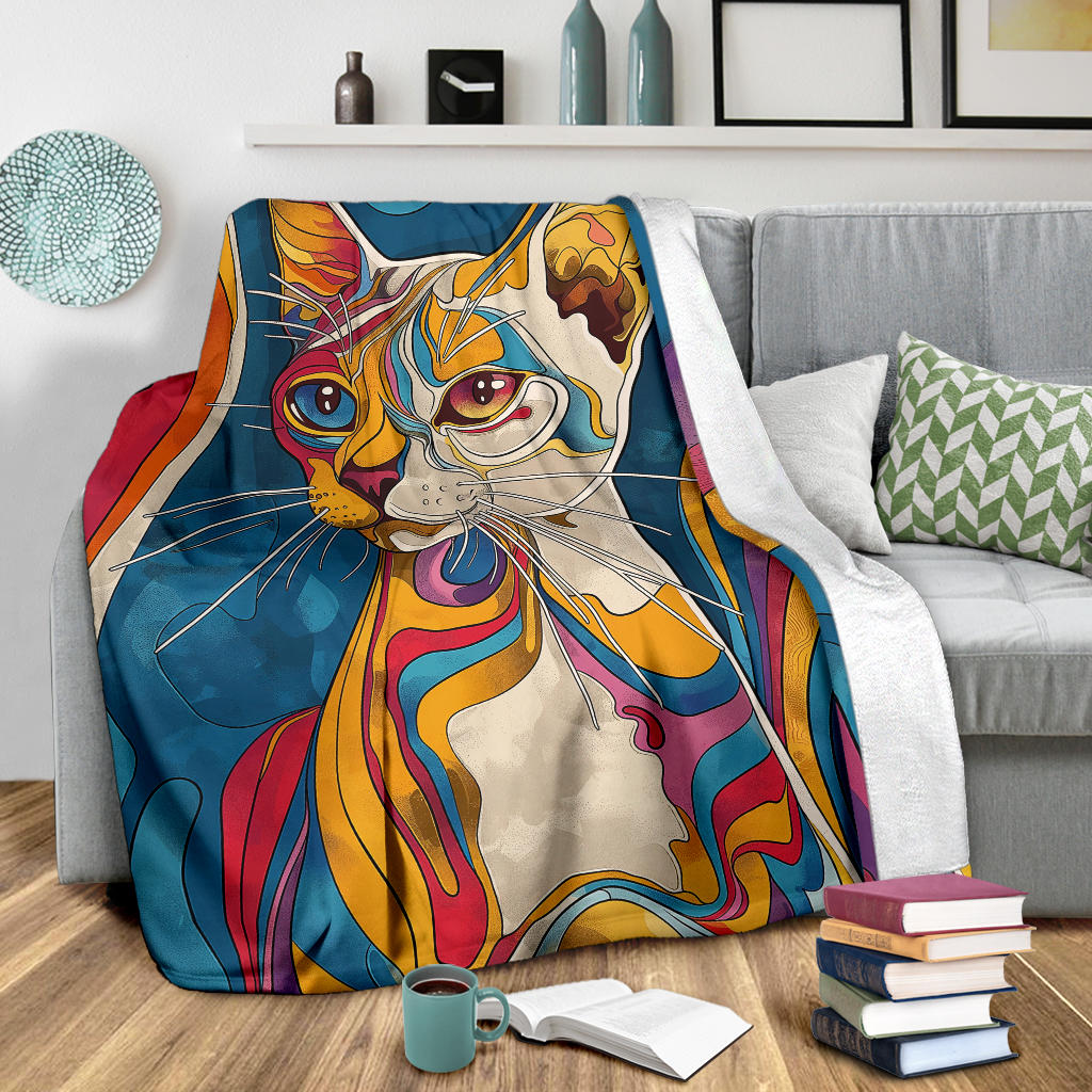 Burmilla cat Blanket, Trippy Psychedelics Burmilla cat Fleece Blanket, Burmilla cat Throw Blanket, Burmilla cat Gifts