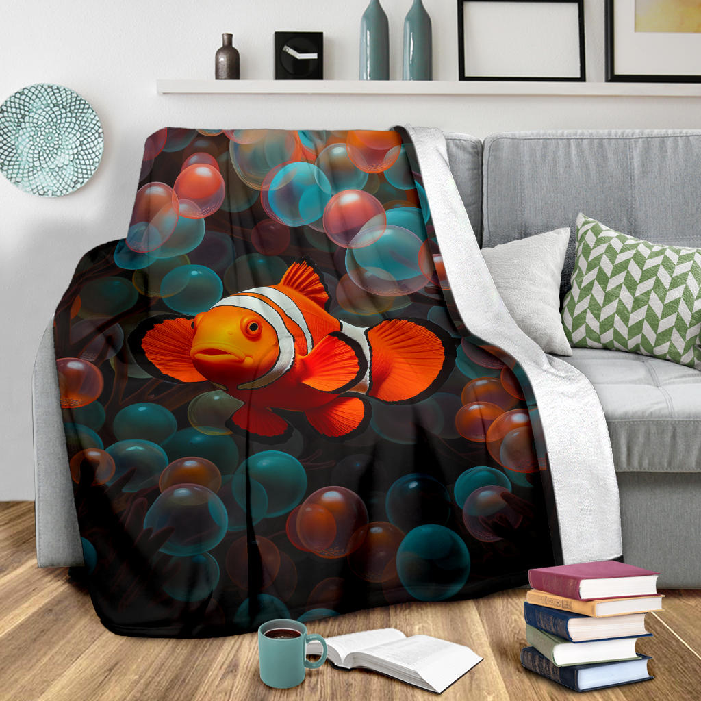 Clownfish Blanket, Clownfish Throw Blanket, Clownfish Gifts