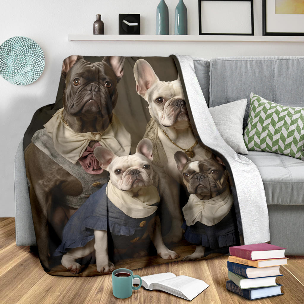 French Bulldog Family Blanket, French Bulldog Throw Blanket, French Bulldog Gifts, French Bulldog Fleece Blanket