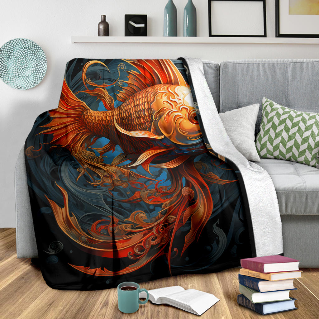 Fish Zodiac Blanket, Pisces Zodiac Gifts, Fish Zodiac Throw Blanket, Fish Zodiac Sign Fleece Blanket